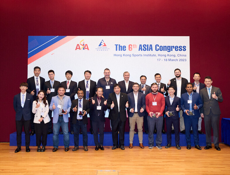 <p>Mr Tony Choi MH, Acting Chief Executive of the HKSI (6<sup>th</sup> from front row right) took a group photo with members of the Executive Committee of the Association of Sports Institute in Asia (ASIA) and speakers of the 6<sup>th</sup> ASIA Congress.</p>
